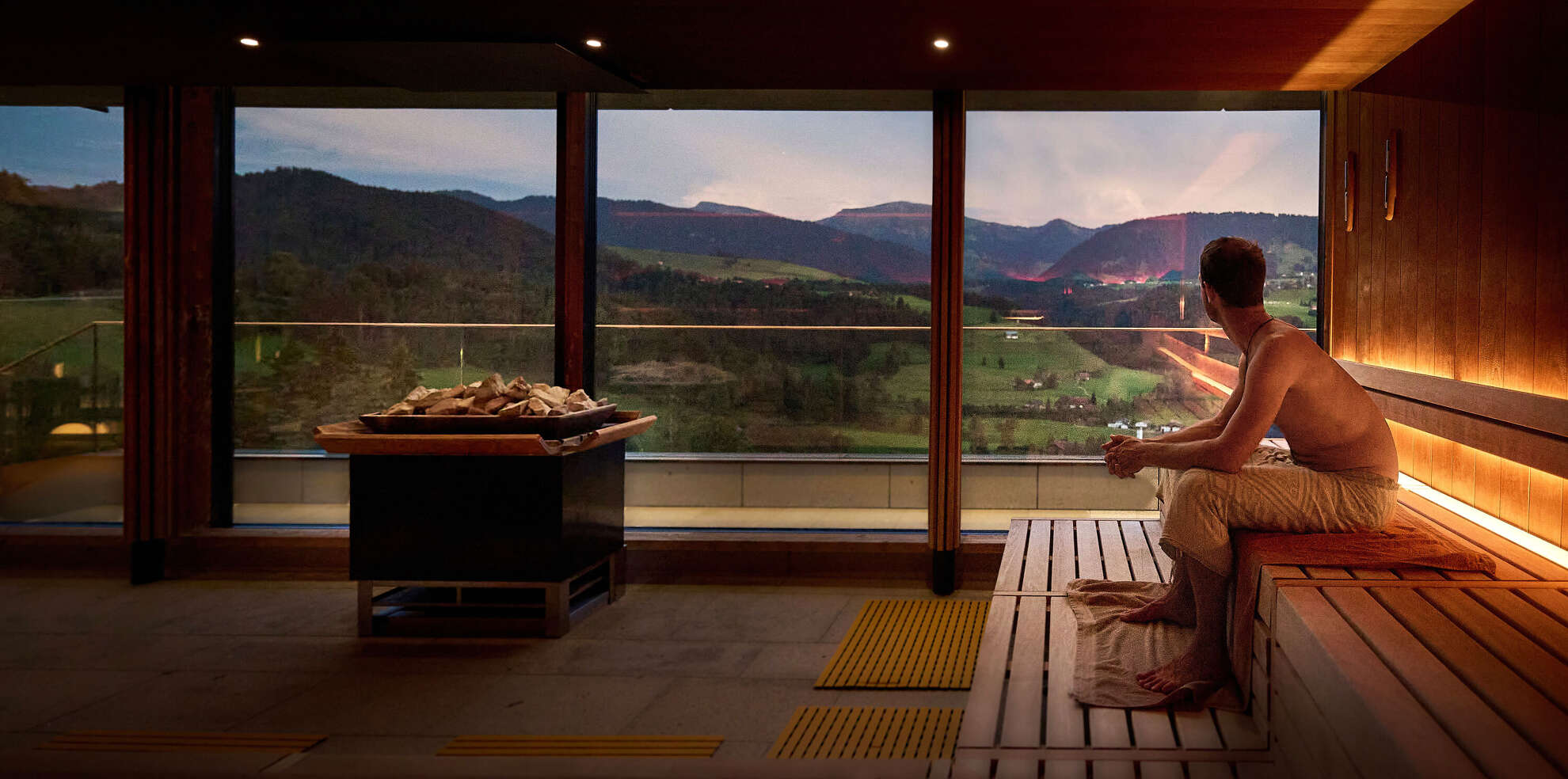 Ausblick aus der Aquaria Panoramasauna