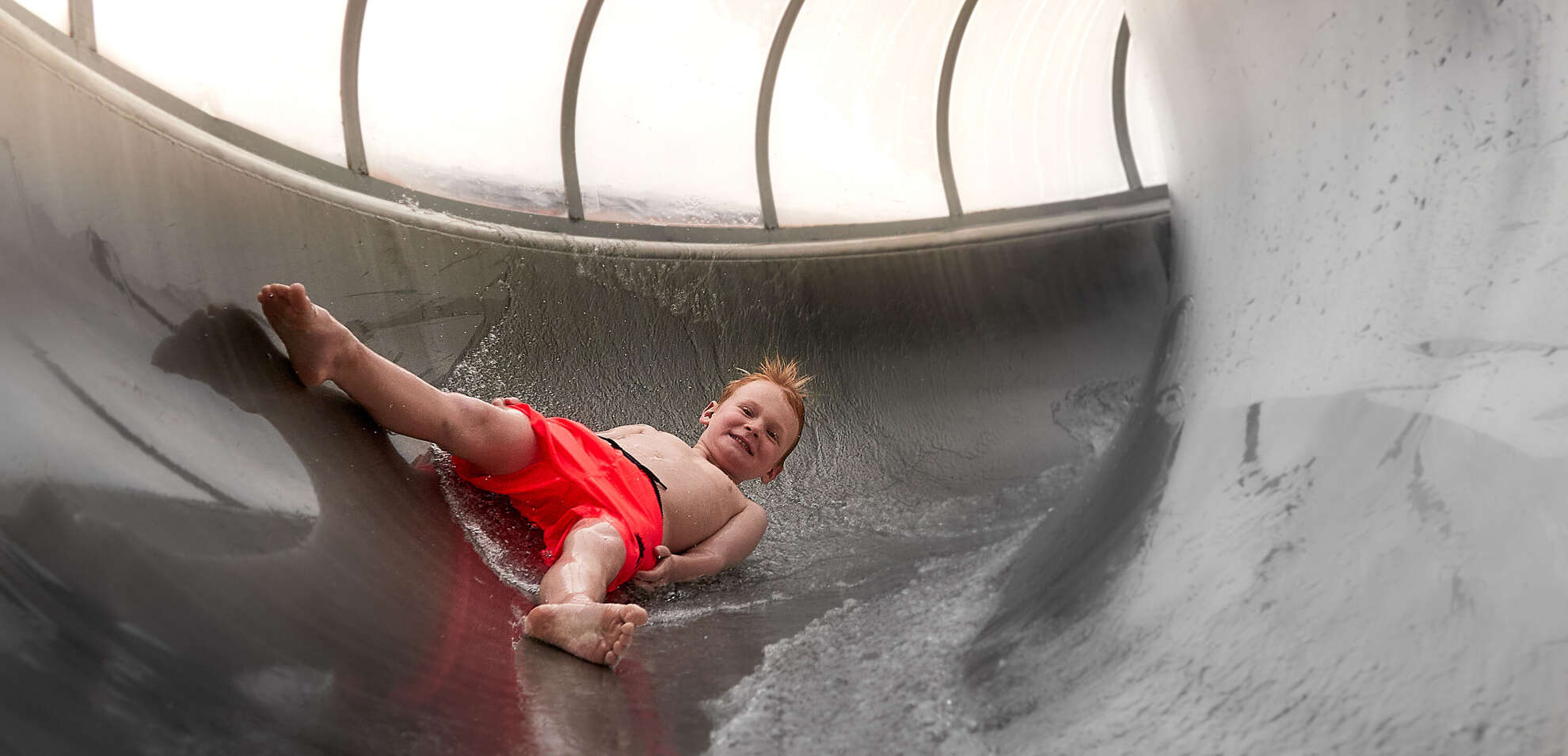 Rutschen in der Aquaria 100 Meter Rutsche